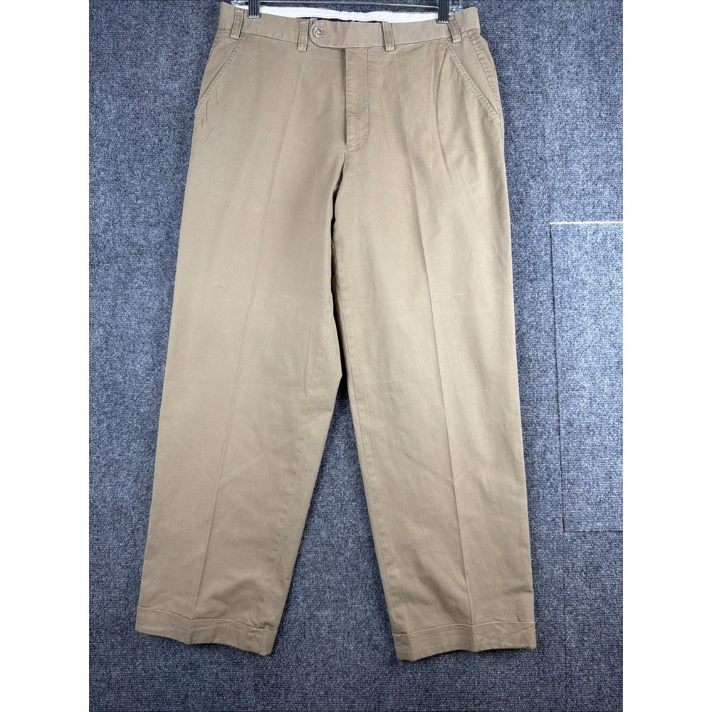 Hiltl Pants Napa-So Men's 32 Chino Cuffed Dress Trouser German Office Tan